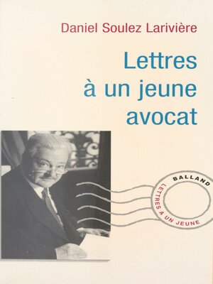 cover image of Lettre à un jeune avocat